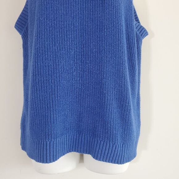 Old Navy Sleeveless Sweater Large Blue Shaker Stitch Knit Halter Casual Capsule - Picture 3 of 11